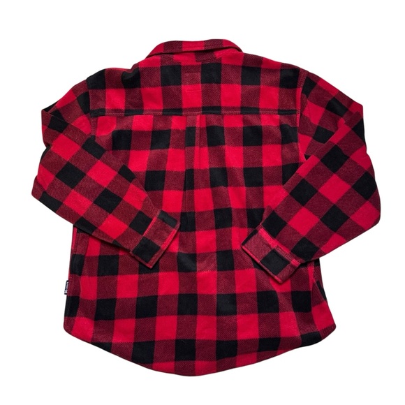 Chaps Men's Thick Flannel Red and Black Buffalo Plaid Shacket Shirt Size XXL - Picture 3 of 9
